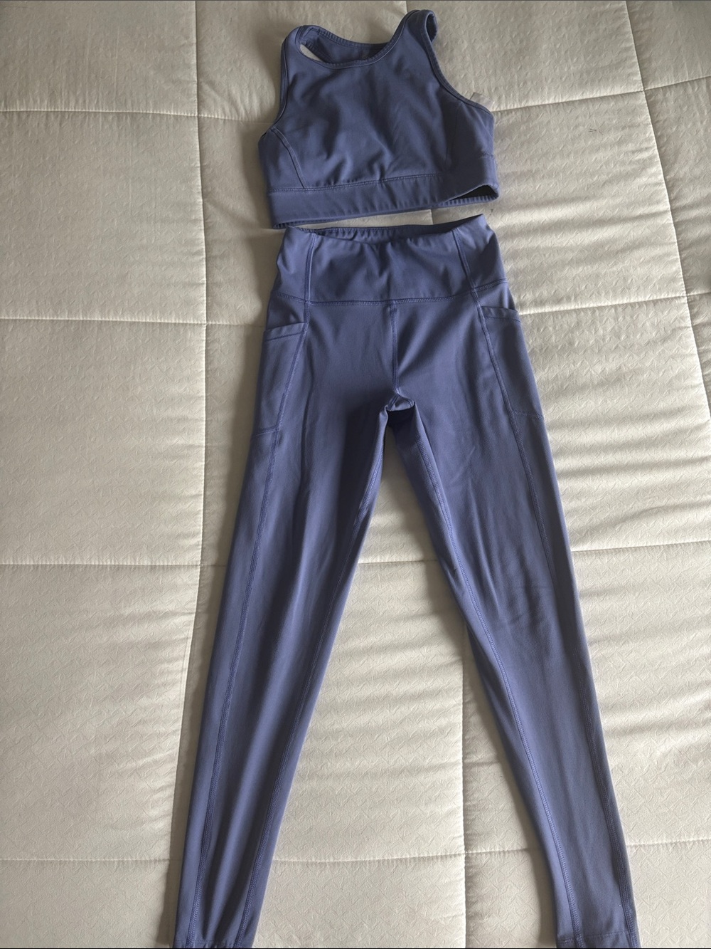 Women's Calvin Klein Lavender High-Waist Active Leggings & Crop Tank Set